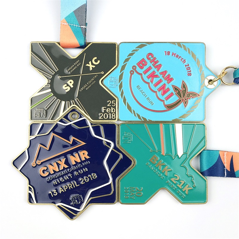 Custom Medals Enamel 3D Gold Metal Award Marathon Running Sport Medal