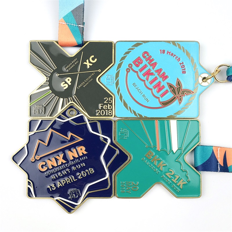 Medalenagrody Custom Metal Troph Metal Blue Emali Religijne Medal