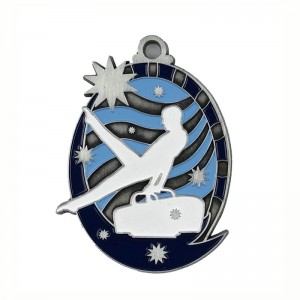 GAG 18K Gold Squated Rectangle Medalion Medallion Rhythmic Gymnastics Medal