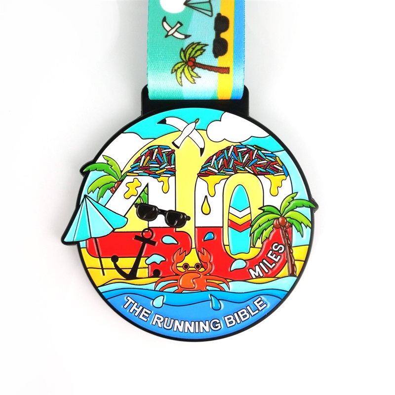 Dostosowane logo z wstążką puste złote srebrne medaleniestandardowe metalowy sport Brazylia Zielony Medal Maratonu