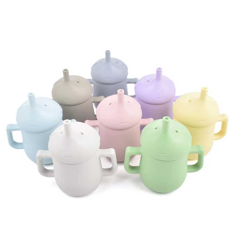 Food Silikon Baby Straw Cups Dzieci dzieci dzieci pice BPA darmowe silikonowe kubek z przekąskami maluch sippy kubek z uchwytem uchwytu
