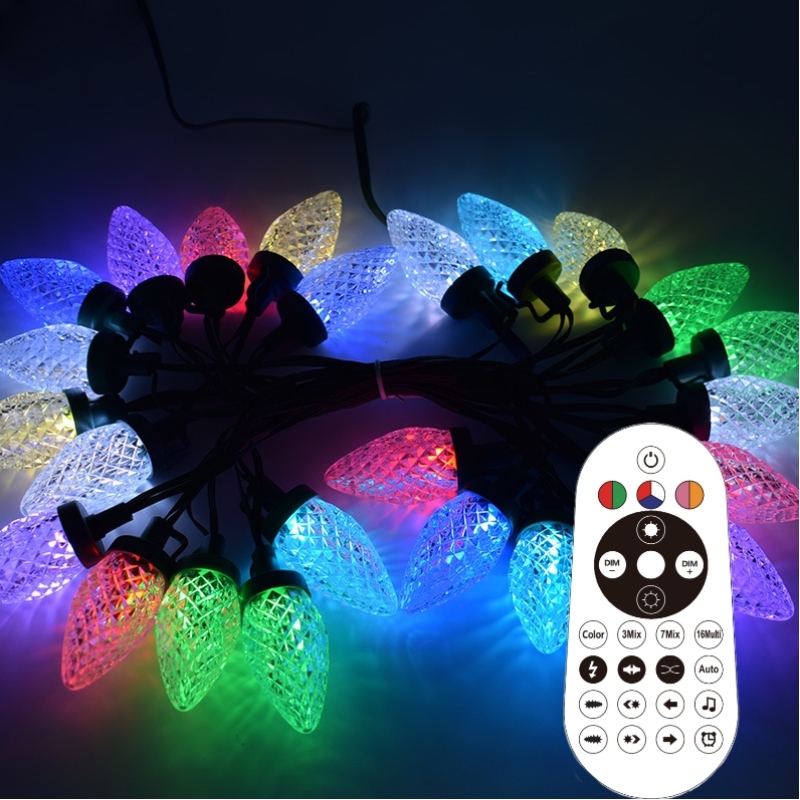 Smart C9 Strawberry Christmas Light Zestaw Wodoodporny Wodoodporny LED Magic Color Świąteczny sznurek