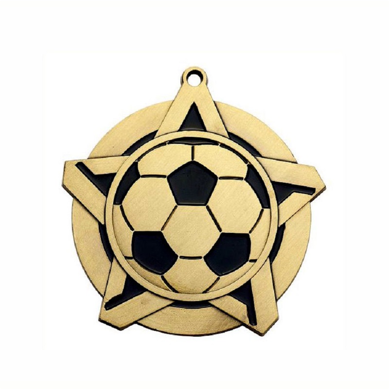 Gag Design Metal 3D Logo Football Soccer Race Sports Gold Award Medals Factory Factory Medal z wstążką