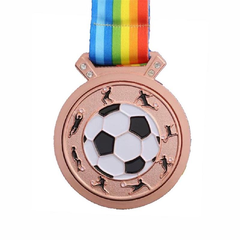Niestandardowy futbol złote medale 3D wyścig piłkarski bieganie metalowym maratonem sportowym medalem ze wstążką