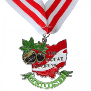 Promocyjny antycznynikiel 3D Rugby Trophy Puste Sport Medal z wstążką