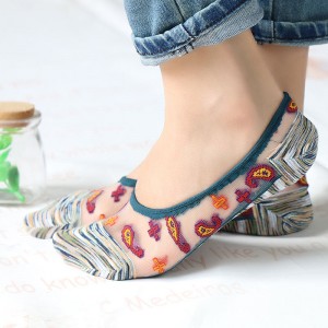 Summer Hot Sale Niewidoczne kolorowe modne kryształowy jedwabny jedwabne kobiety przezroczyste skarpetki