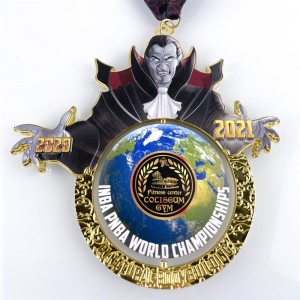 Untique mosiądz miękka emaliowana metalowa mapa mapy kombinacji Medale Run Medale