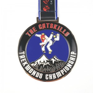 Niestandardowe metalowe kształt kółka wytłoczone medale szkliwa