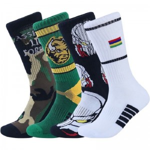 Jacquard Custom Logo Tube Sock Basketball Elites Men Crew Sports Cycling Socks