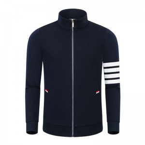 Wiosna i jesień Nowy cztery barze bawełniane mody Casual Small Stand Flar Men and Women\'s Long Rleeve Cardigan Coat