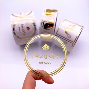 Okrągłanaklejkana etykietę Bronzing, Bronzing przezroczysta etykieta, dostosowananaklejkana etykietę Bronzing