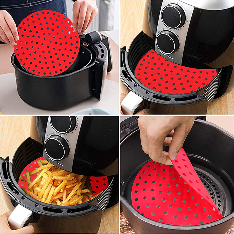 Wielokrotne silikonowe wkładka frytkowniczka z Air Fryer Magnec Memo Board, Easy Clean Air Fryer Accessories, Non-Stick, Air Fryer Akcesoria