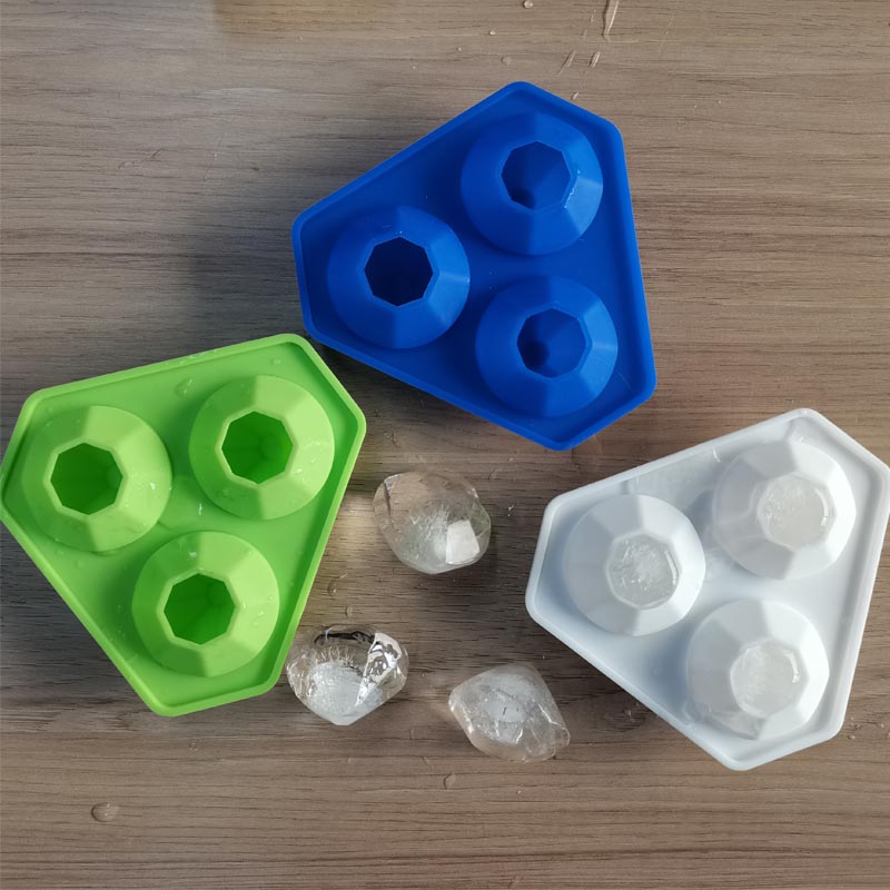 3 otwory silikonowe diamentowe taca lodowa diamentowa silikonowa tace do bomb do kąpieli whisky, cukierków, mydła i majsterkowania, sejfy zmywarki, wielokrotnego użytku, wielokrotnego użytku