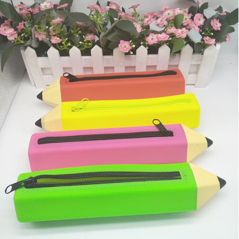 Silikonowa torba ołówkowa, ołówek kształt kreatywny ołówek, zdrowe i przyjazne dla środowiska silikonowe torby papiernicze, wodoodporne i trwałe