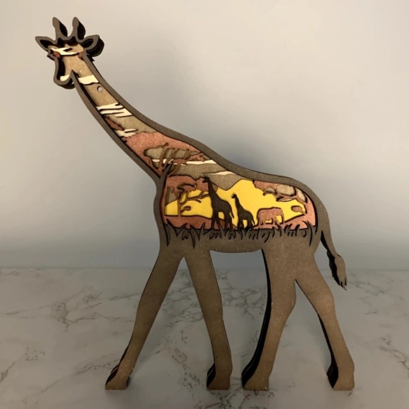 Drewniana żyrafa 3D Zwierzęta