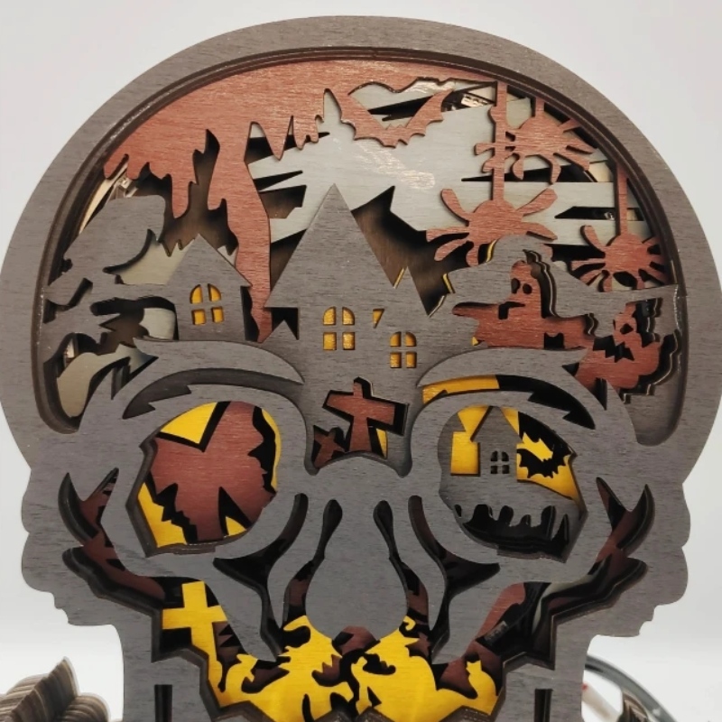 Drewniana drewniana dekoracja szkieletu 3D