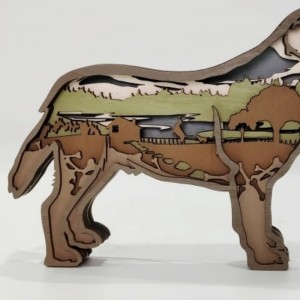 3D Labrador Animal Drewen Craft Decoration