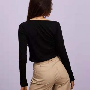 Niestandardowe wiosenne jesieni panie seksowne sweter długie rękawy pullover wydrążony sweter