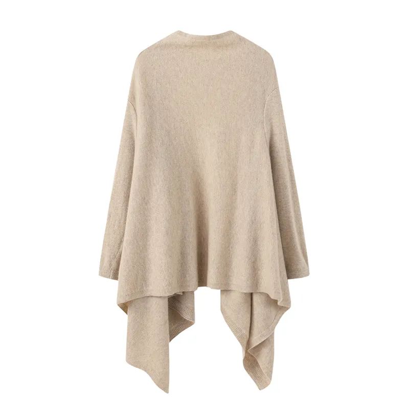 Producent dostarcza paniena rękawy Knit kaszmirowy poncho