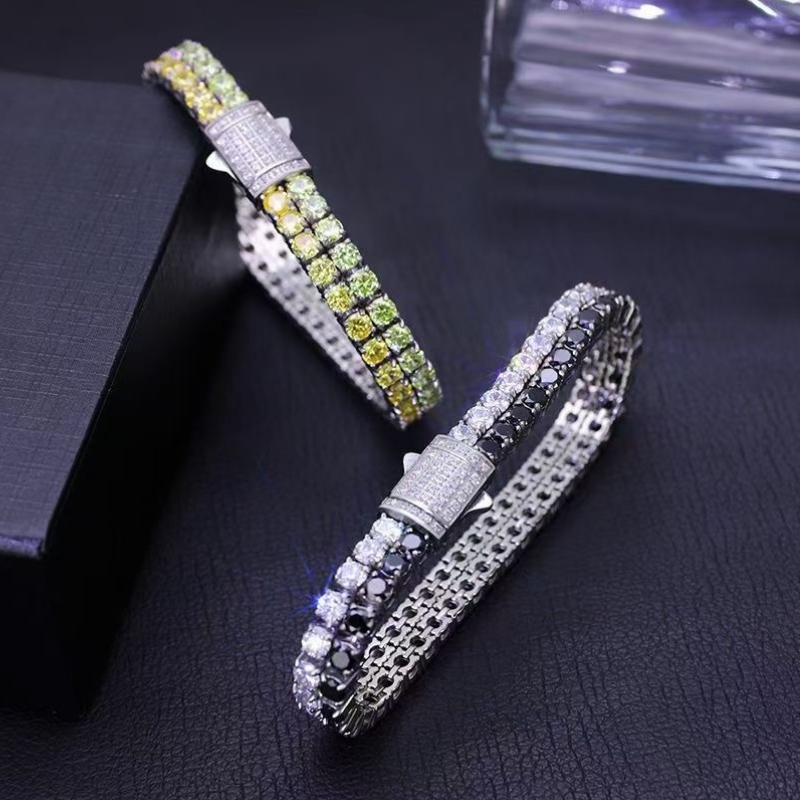 Diamentowa stalnierdzewna z podwójnym rzędemnieczyste daremnikowe diamentowe diamentowe bransoletka tenisowa