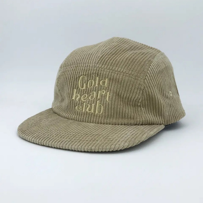 5 panelunieustrukturyzowany Cord Soft Snapback Cap z tkaninąniestandardową logo haftowania