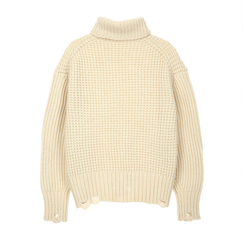 Knitwear Factory Custom Fall Winter Fashion Casual Turtleeck Gruby ciepłe dzianinowe pullover