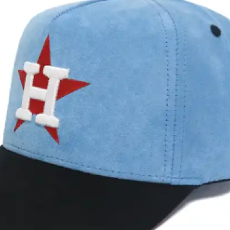 Hot Hat Design 5 Panel zamszoweniebieskie i czarne czapki baseballowe zniestandardowym logo płaskie hafty i czapki haftowe 3D