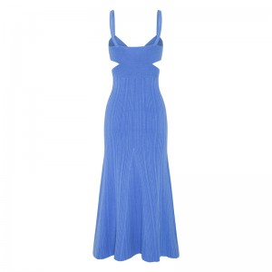 OEM Letnia impreza wakacyjna seksowna wycięcie talia efekt krzyżowy Swetery swobodnyniestandardowy kolorowy kolor dzianin mini sukienki kobiety