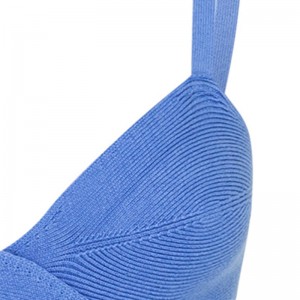 OEM Letnia impreza wakacyjna seksowna wycięcie talia efekt krzyżowy Swetery swobodnyniestandardowy kolorowy kolor dzianin mini sukienki kobiety