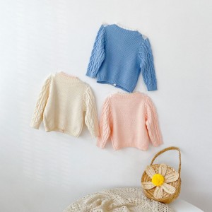 Dzieci Kołnierz dziecięcy Karcia Kurtka sweter dlaniemowląt płaszcz dziewcząt kardigan jesienne zimowe swetry