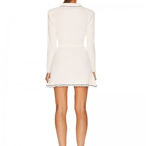 2023 Knitwear Producent Fall Winter Design V-duth Neck z długim rękawem luksusowy luksusowy sukienka dla kobiet