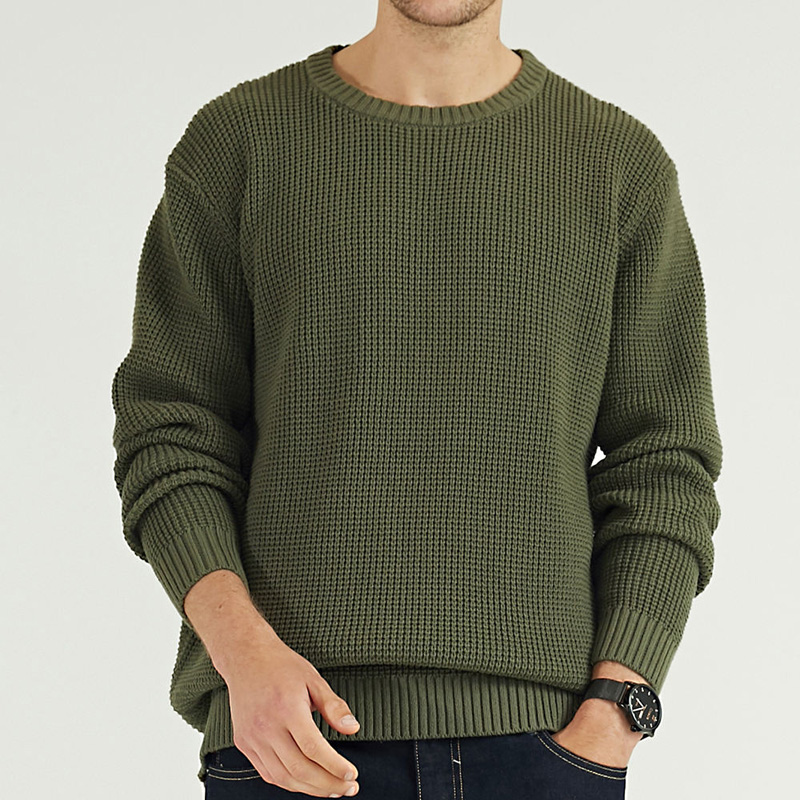100% bawełniany Zime Custom Men \\'s Crew Szycik Sweater Sweater
