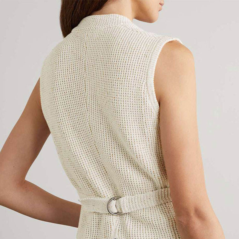 Knitwear Factory Custom 2023 Odzież letnie ubrania bez rękawów Sweter szyi szyja szyja dzianinowe swetry