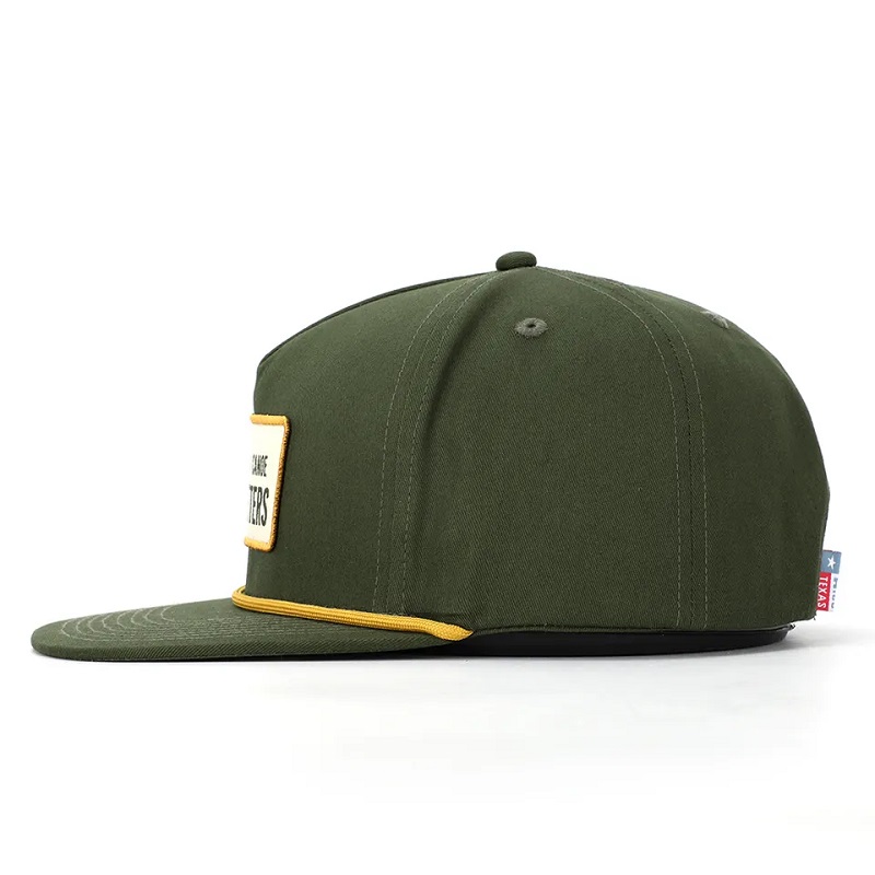 OEMniestandardowe wysokiej jakości klasyczne 5 panelowe armia zielona bawełniana haft tkany logo logo logo snapback kapelusz
