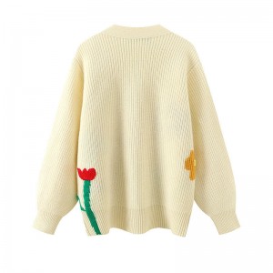 Projektantki Women\'s Sweters Customefisize Winder Hafted Hafted Damie Jacquard Loose Cardigan Sweter Women For Woman