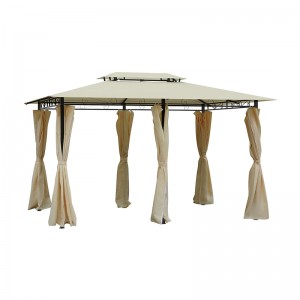 10 \\\\ \'x 13 \\\\\' Outdoorowa miękka altana Pergola z zasłonami, 2-poziomowa stalowa altanana patio, kremowy biały