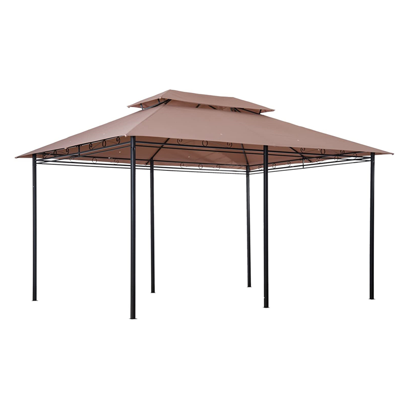 10 \\ 'x 13 \\' Outdoorowa miękka altana pergola z zasłonami, 2-poziomowa altana stalowana patio, Khaki