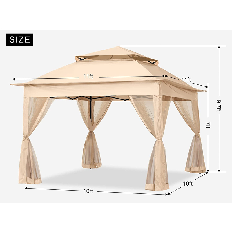 Garden Supplies Pergola Aluminium Aluminium Gaza Outdoor Aktywność Zastosowanie z siatką komarów, jasnożółty