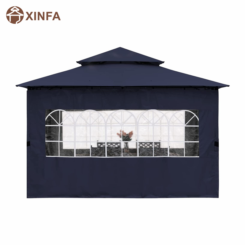 10'x10 ’zewnętrzna altanana patio z bocznymi ścianami z okna kościoła,niebieski