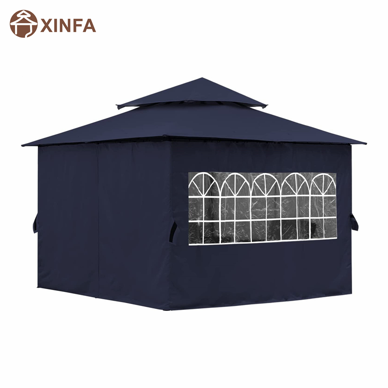 10'x10 ’zewnętrzna altanana patio z bocznymi ścianami z okna kościoła,niebieski