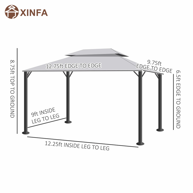 10 \\ 'x 13 \\' Patio Gazebo podwójny dachna zewnątrz Schronienie baldachim