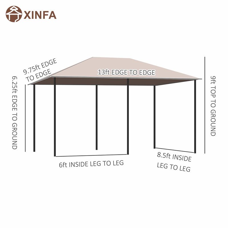 10 \\ 'x 13 \\' Outdoor Patio Gaze Bancher z 6 zdejmowanymi ścianami bocznymi, Khaki