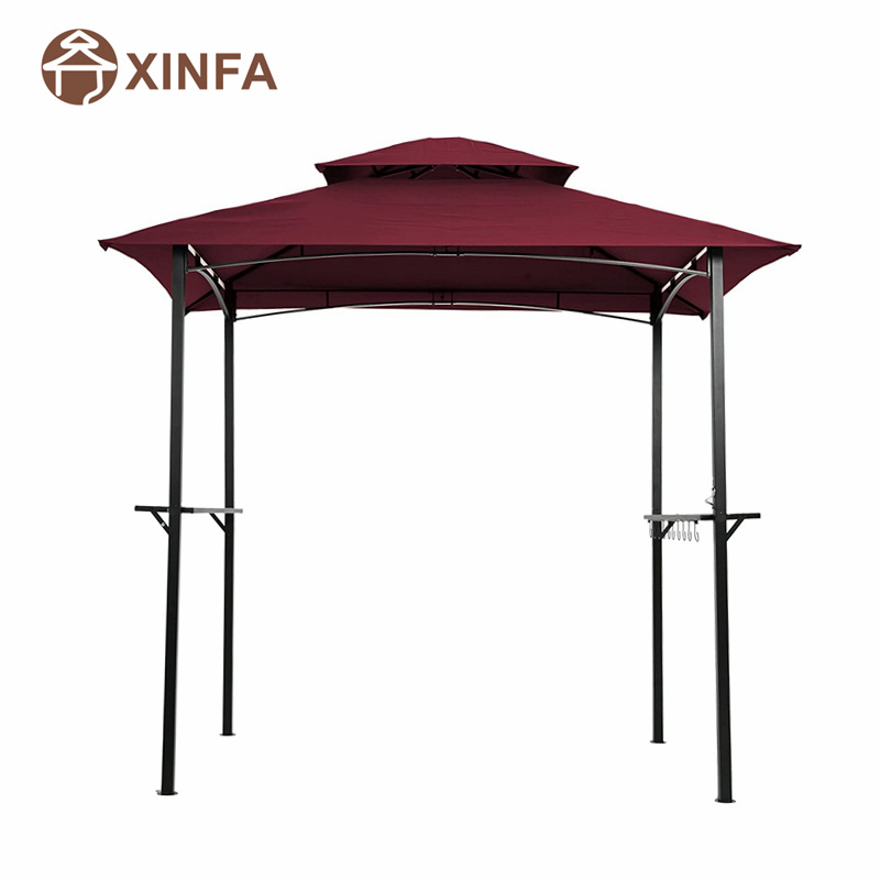 8 \\ 'x 5 \\' Banopy Top Grill Gazebo Outdoor Patio Patio Gazebo Schronienie z solidną stalową ramą, czerwony