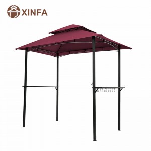 8 \\\\ \'x 5 \\\\\' Banopy Top Grill Gazebo Outdoor Patio Patio Gazebo Schronienie z solidną stalową ramą, czerwony