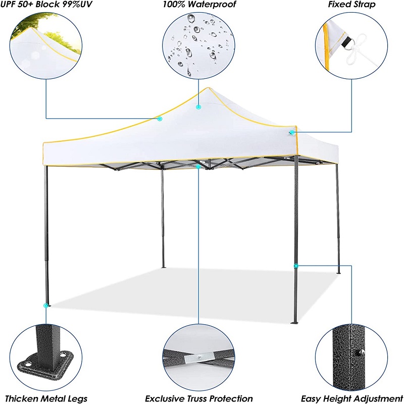 10x 10 Pop -Up Canopy Namiot komercyjny instant Gazebo Waterproof Waterproofnentna imprezyna kemping biały