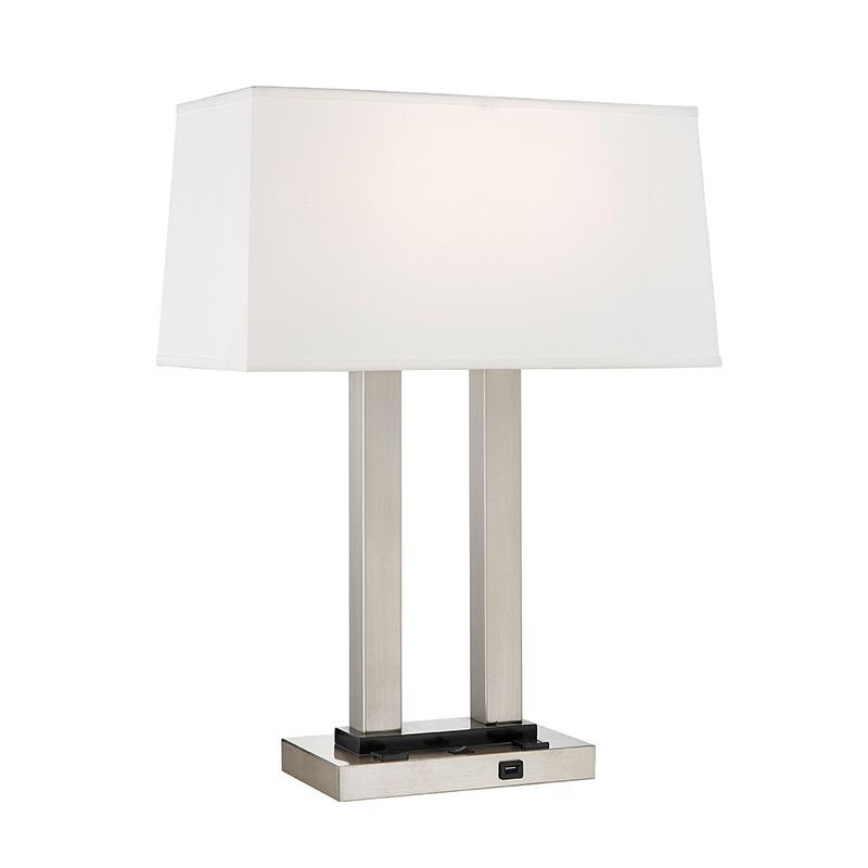 Podwójnanocna lampa stołowa w pokoju gościnnym