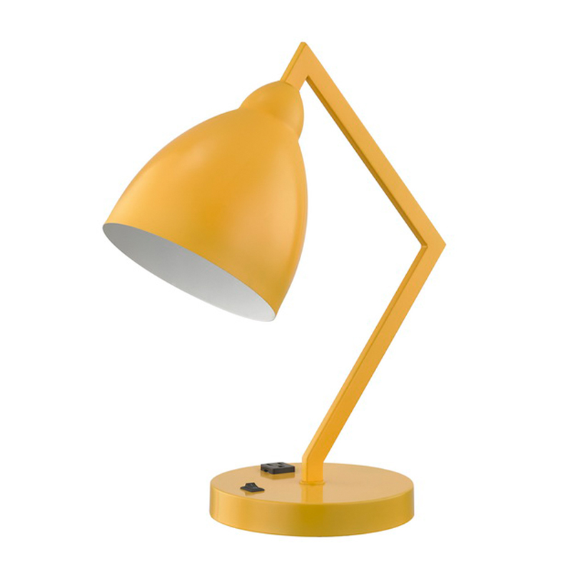 Lampka biurka z ustalonym metalowym ramieniem i głową z zintegrowanym ujściem zasilania ina/off Rocker Switch u podstawy dla pokoju gościnnego