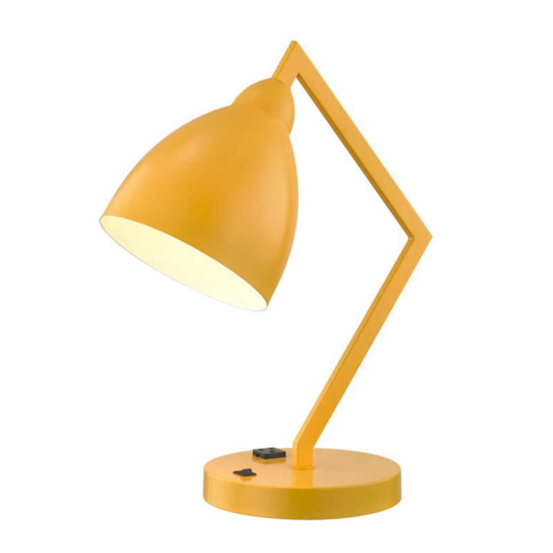 Lampka biurka z ustalonym metalowym ramieniem i głową z zintegrowanym ujściem zasilania ina/off Rocker Switch u podstawy dla pokoju gościnnego