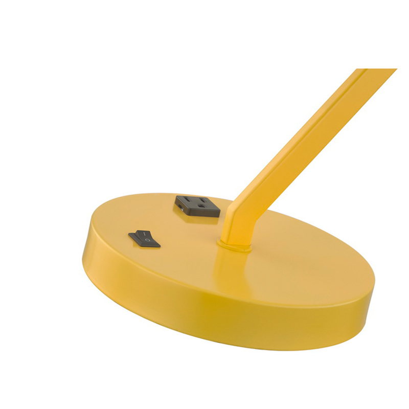 Lampka biurka z ustalonym metalowym ramieniem i głową z zintegrowanym ujściem zasilania ina/off Rocker Switch u podstawy dla pokoju gościnnego