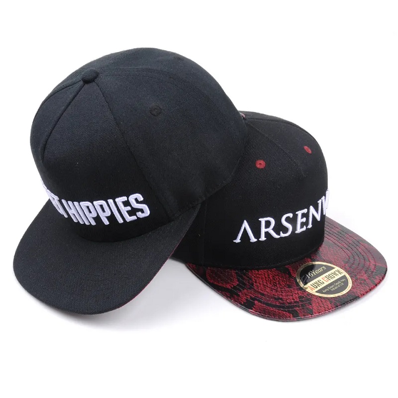 Hurtowy projekt Dance Street Hip Hop Flat Bill Custom Hats Hafdery Black Snapback
